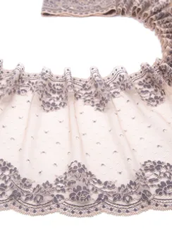 03-171 Кружево эластичное 22 см, бежевый/серый