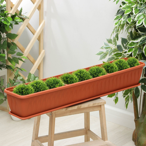 БАЛКОННЫЙ ЯЩИК С ПОДДОНОМ 600*150*120 АССОР