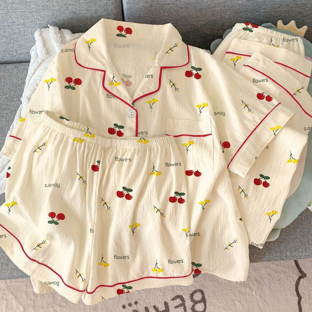 Женский домашний костюм-пижама 3в1