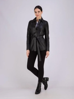 Кожаная куртка демисезонная рубашка