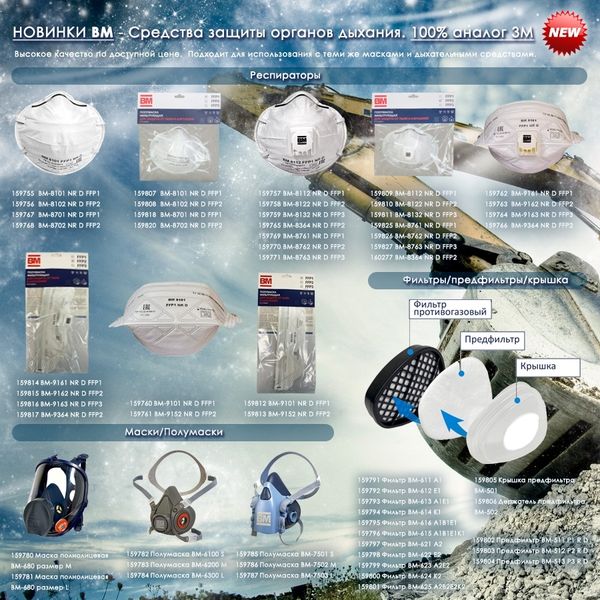 НОВИНКИ ВМ - Средства защиты органов дыхания. НОВИНКИ ВМ - Средства защиты органов дыхания.