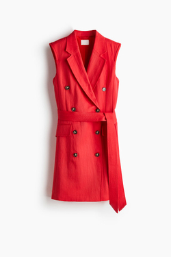 H&M Блейзер-платье из смесового лиоцелла, красный