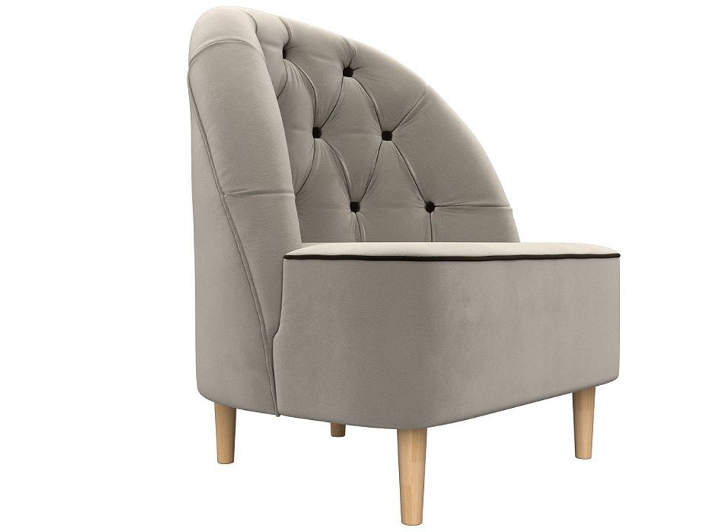 Кресло Амиса, Бежевый\Коричневый, Микровельвет, 110046