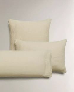 ZARA HOME НАВОЛОЧКА ИЗ ХЛОПКОВОГО МУСЛИНА, КАМЕННО-СЕРЫЙ