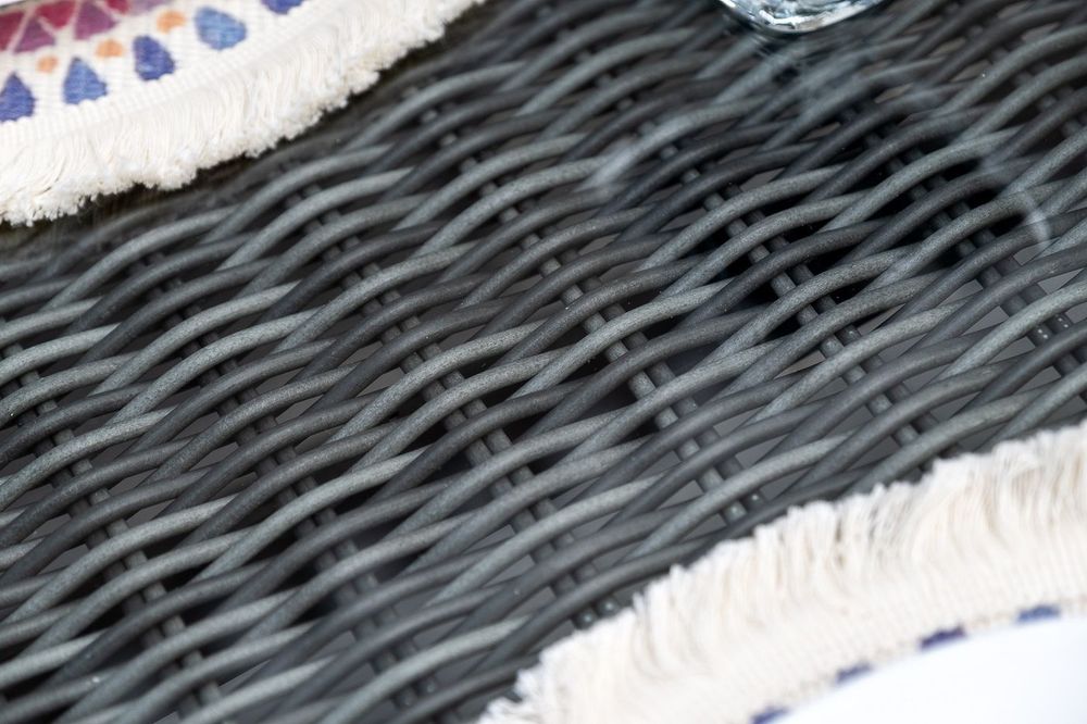 "Амароне" обеденная группа из искусственного ротанга на 6 персон, цвет графит