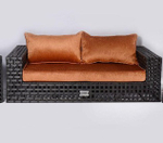 Диван Персона Гранд плетение Карбон/Серый/Велютто 19/цвет каркаса Черный