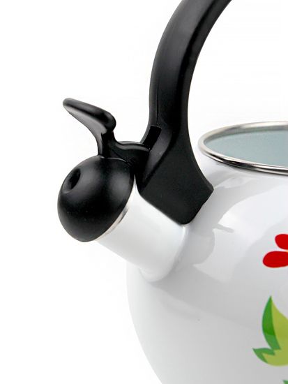 Чайник 2,2 л. эмалированный со свистком Kamille KM 1030 с черной бакелитовой ручкой