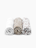 Сет из 3х пелёнок Mjölk Хлопок/Palm Tree/Hello mommy