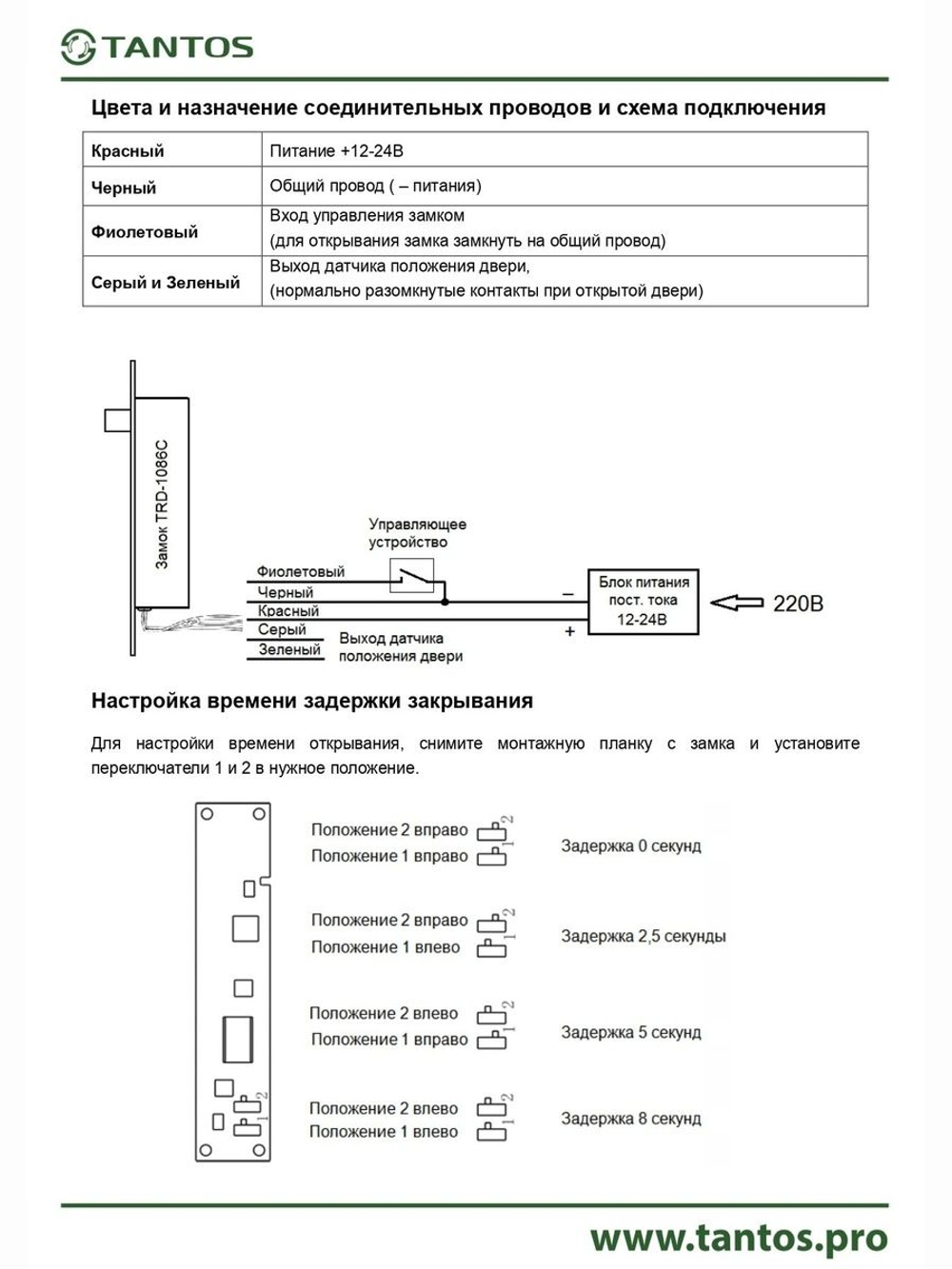 Замок электромеханический TRD-1086C