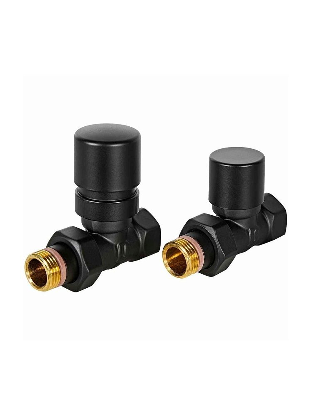 Комплект клапанов термостатический DESIGN 1/2 прямой черный STOUT (SVTDK-0001-000015B)