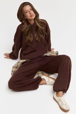 Худи свободного кроя шоколадного цвета