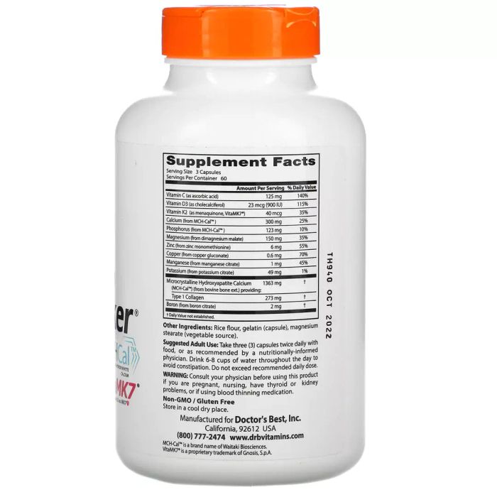 Мультивитамины с кальцием, Calcium Bone Maker with MCHCal, Doctor&#39;s Best, 180 капсул 2