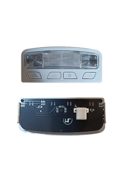 Плафон освещения салона Lada Priora (LED) серый, с подсветкой кнопок разъем БОЛЬШОЙ DD3