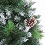 Ёлка «Сказочный лес» 210 см,ПВХ+леска, с белым напылением+шишки (1367 веток) (SZ2000-210)