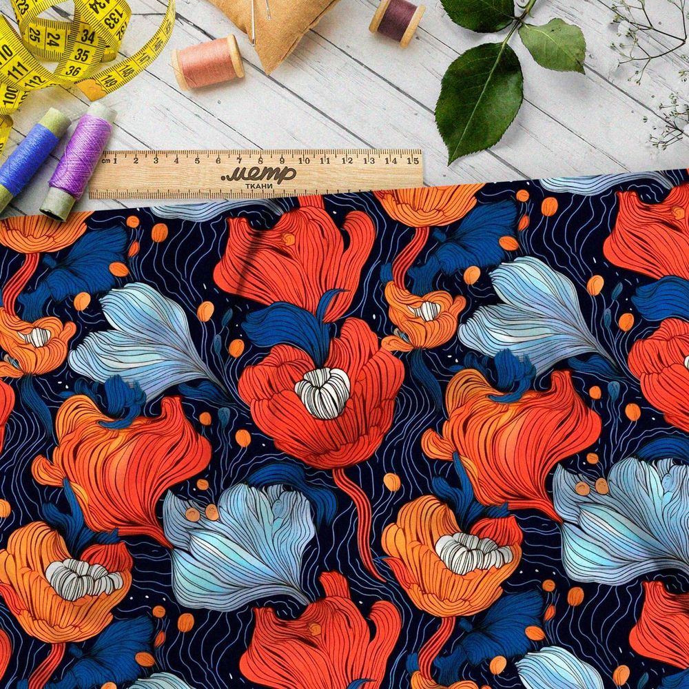 Ткань премиум шифон космический симфониум