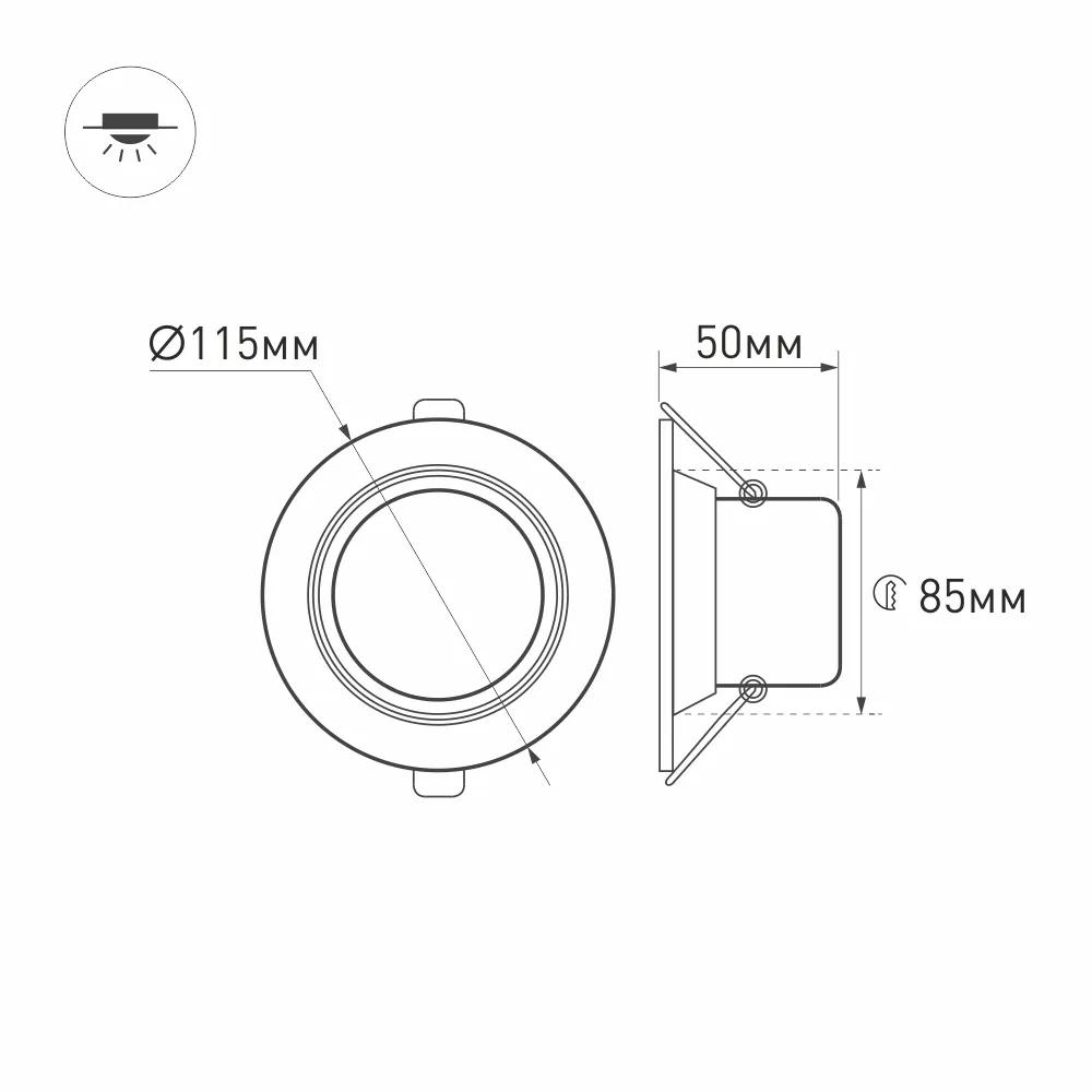 Светодиодный светильник LTD-80WH 9W Warm White 120deg (Arlight, IP40 Металл, 3 года) 018043