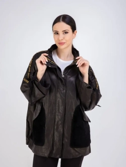 Куртка кожаная натуральная трансформер