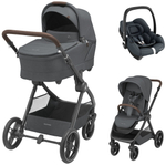 Коляска детская Maxi-Cosi Oxford Plus 3 в 1 с автокреслом CabrioFix Essential black 1978204110 PlusTwillic Graphite/Графит