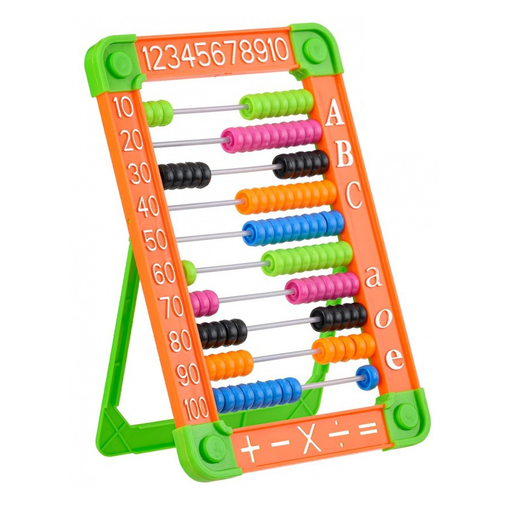 Счеты детские MC-Basir, пластиковые на подставке, 26*18 см, цветные ассорти, для обучения счету ребенка