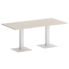Home Office Стол прямоугольный VR.SP-5-180.2 Денвер Светлый/Металл Белый 1800*900*753