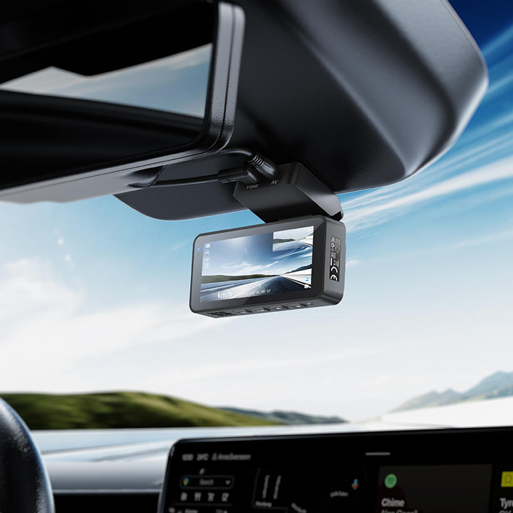 Автомобильный видеорегистратор HOCO DV12 WiFi с дисплеем 2K и GPS и задней камерой (черный)