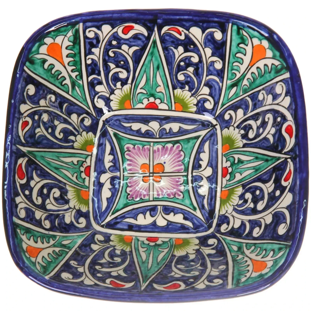Салатница квадратная 19см Qora galam Риштанская Керамика