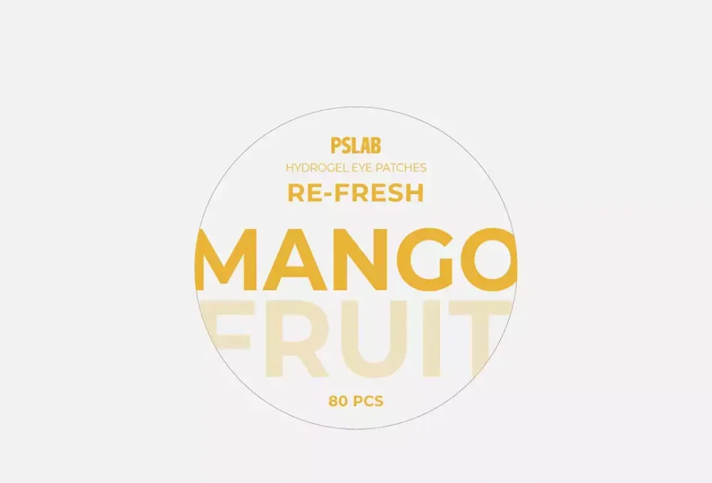 Гидрогелевые патчи с экстрактом манго PSLAB Hydrogel Eye Patches Re-Fresh Mango 80 шт