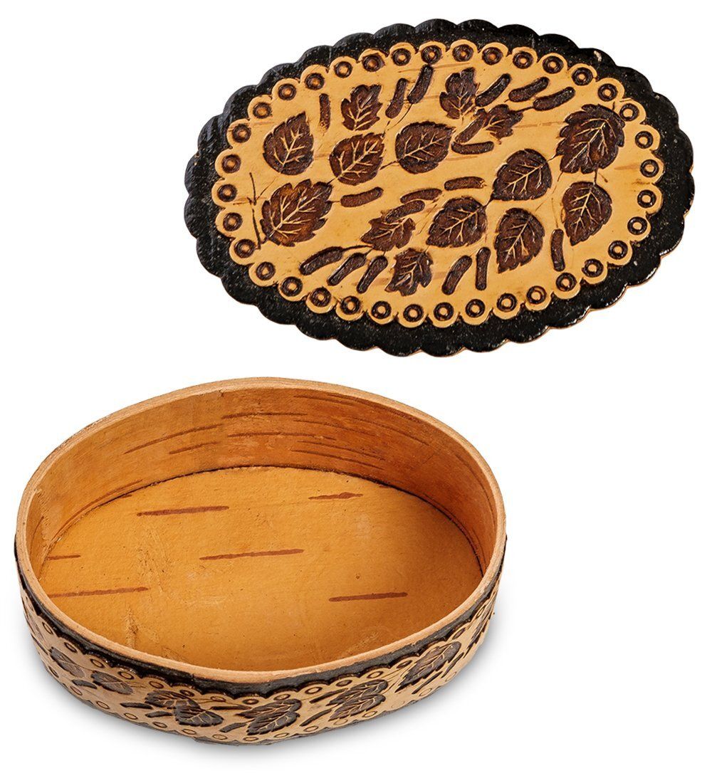 BST-117 Шкатулка «Листва» мал. (береста)