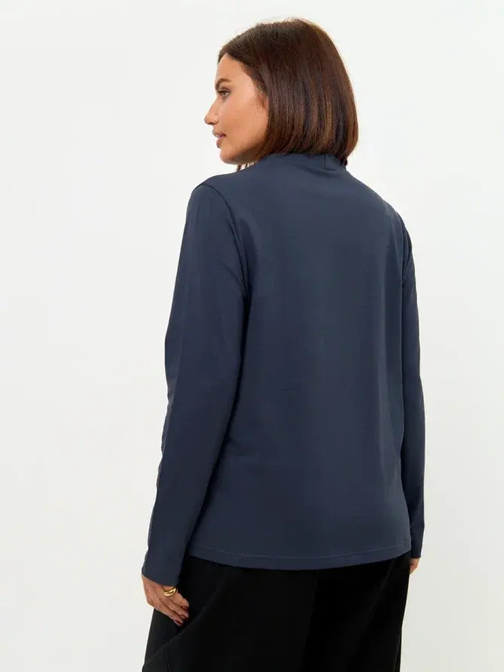 Лонгслив с цельнокроеным воротником графит