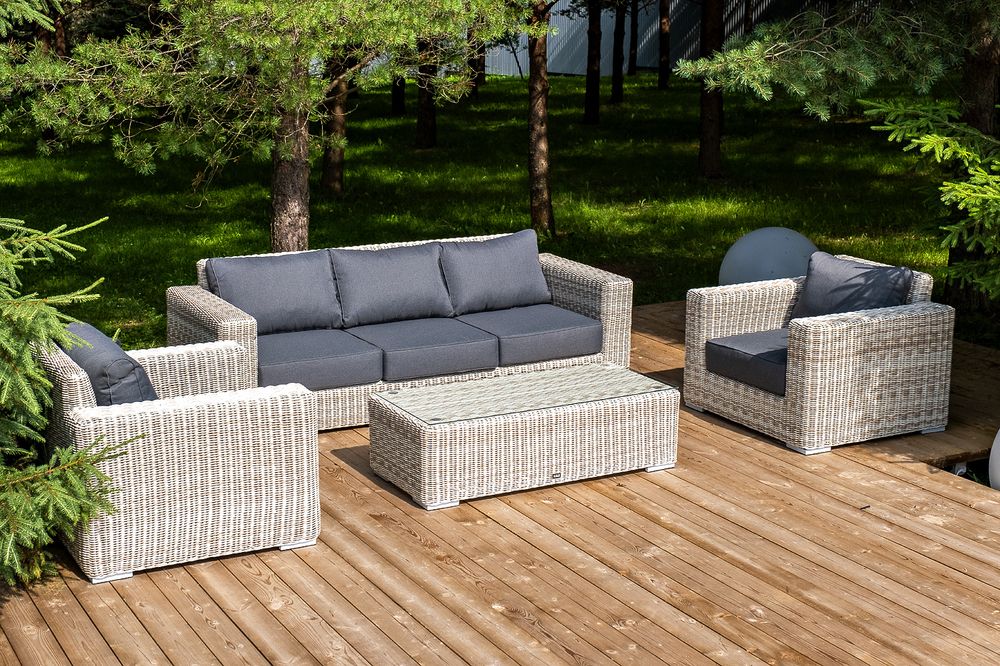 "Боно" лаунж-зона из искусственного ротанга, цвет бежевый