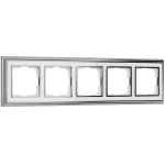 Рамка на 5 постов Palacio (хром/белый) WL17-Frame-05