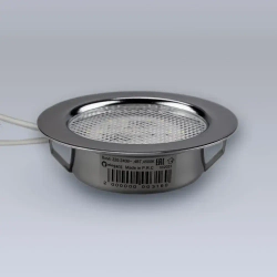 Светильник мебельный встраиваемый светодиодный "Eleganz 4W 220V", цвет хром, корпус Металл, круглый, 4500К, IP 40