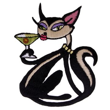 Нашивка Кошка с бокалом (бол.)