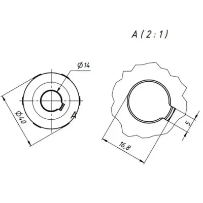 Муфта кулачковая соединительная GE-40-66-14*16