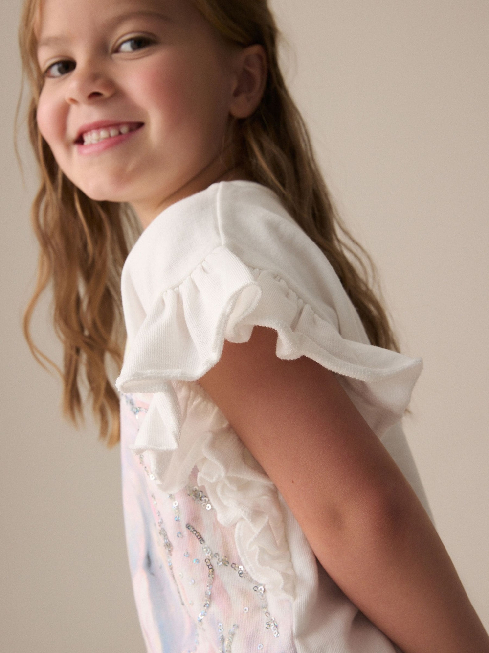 Футболка для девочки Next E44-433, Кремовый