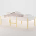 Кровать детская 160х80, Ами, односпальная, массив сосны, ЛДСП, цвет белый/натуральная сосна, Dipriz