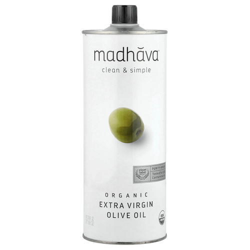 Madhava, органическое нерафинированное оливковое масло высшего качества, 1 л (33,8 жидк. унции)