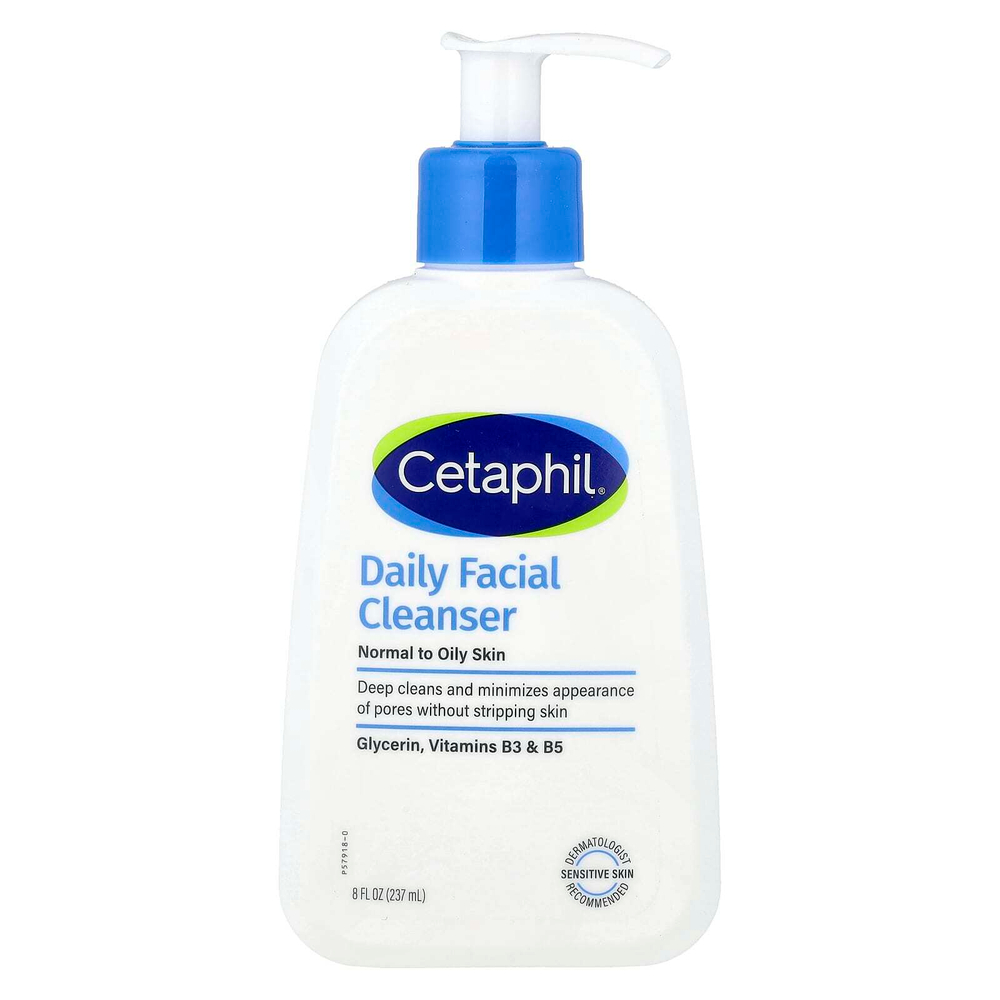 Cetaphil, ежедневное очищающее средство для лица, для нормальной и жирной кожи, 237 мл (8 жидк. унций)