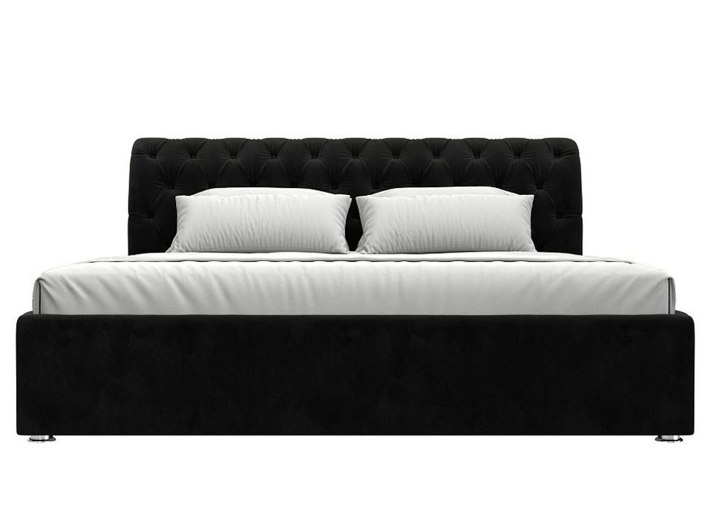 Кровать интерьерная Сицилия 180, Черный, Велюр, 120882
