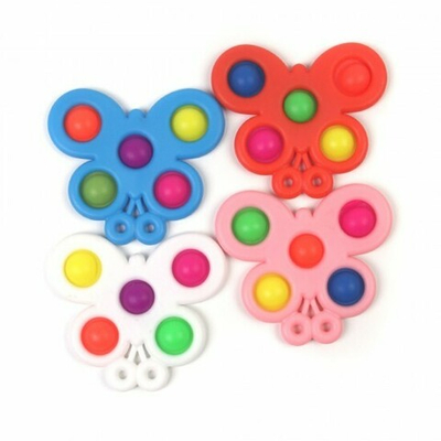 Брелок антистресс Симпл Димпл Бабочка, силикон, 012689 Белый