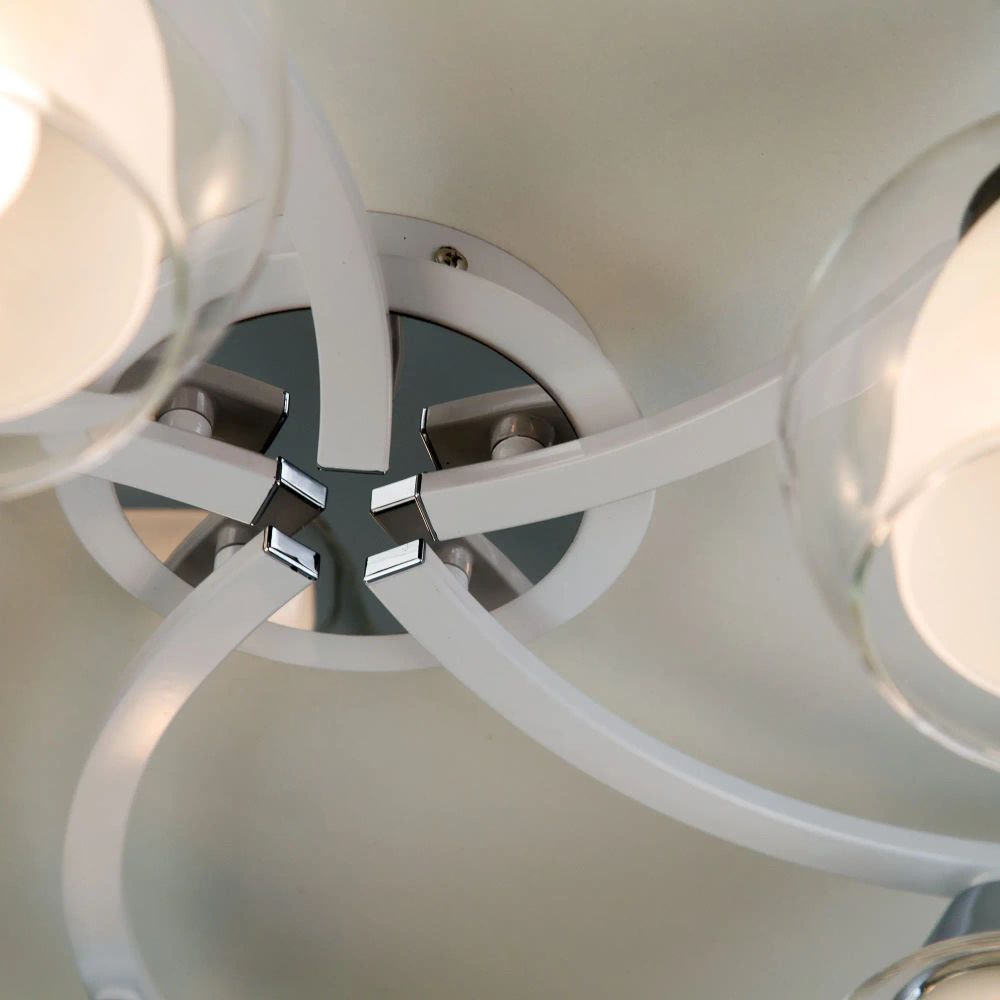 Citilux Кристи CL152150 Люстра потолочная Белая Хром