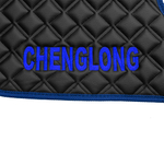 Ковры CHENGLONG (экокожа, черный, синий кант, синяя вышивка)