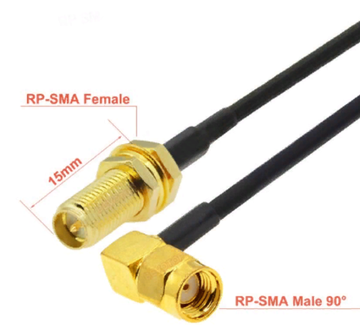 SMA кабель-удлинитель RG174 (тип E) 20см