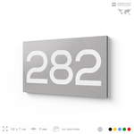 Номер на дверь 282, табличка на дверь для офиса, квартиры, кабинета, аудитории, склада, серая 120х70 мм, Айдентика Технолоджи