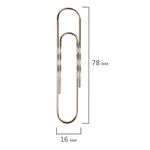 Скрепки большие 78 мм, BRAUBERG, никелированные, гофрированные, 50 шт., в картонной коробке, 270450