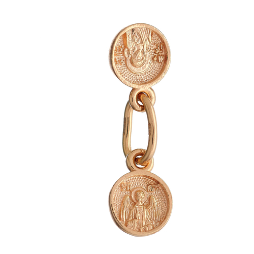 Подвеска из серебра/Позолота/С подвижным ухом/Ангел/Казанская