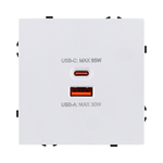 Розетка USB A+C 65W, белый глянцевый Kollinger Eclipse EC-024WG