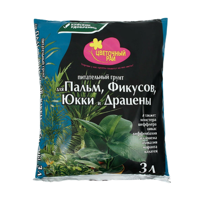 Грунт для пальм, фикусов, юкки, драцен «Цветочный Рай» (Буйский ХЗ)