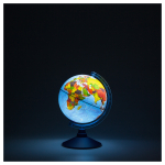 Глобус физико-политический Globen, 21см, с подсветкой от батареек на круглой подставке