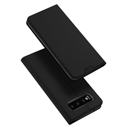 Чехол книжка из PU кожи черного цвета от Dux Ducis для смартфона Samsung Galaxy S10, серия Skin Pro Series Case